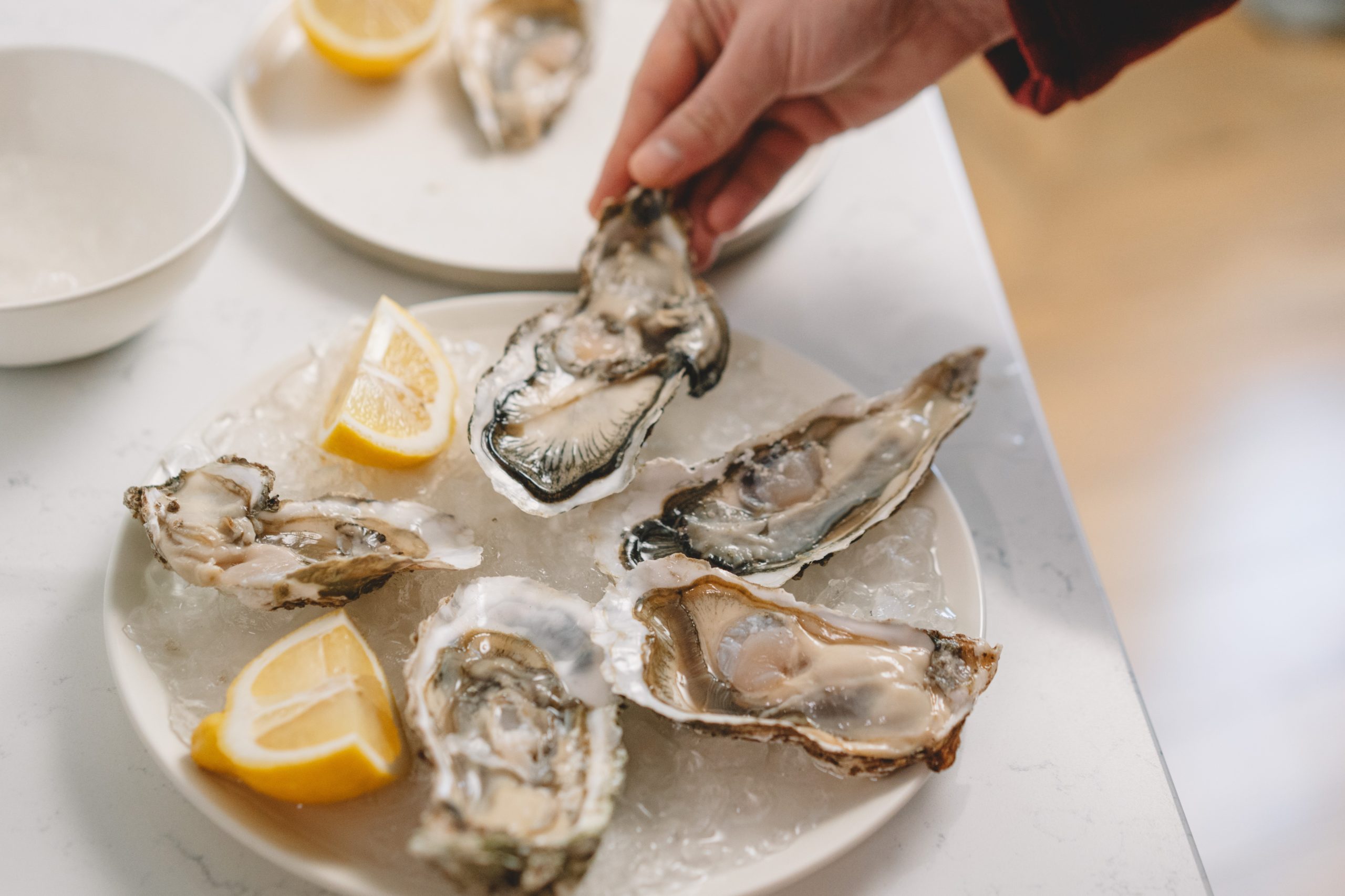 Plate of oysters. Oysters are a rich source of copper.